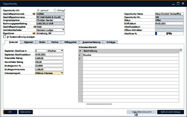 SAP Business One Opportunity Management